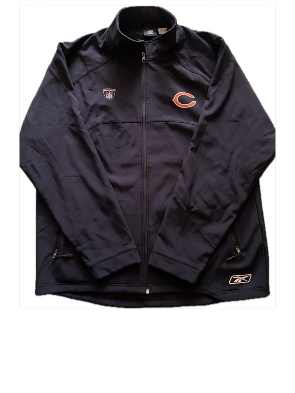 Reebok Navy and Orange Chicago Bears Full-Zip Jacket